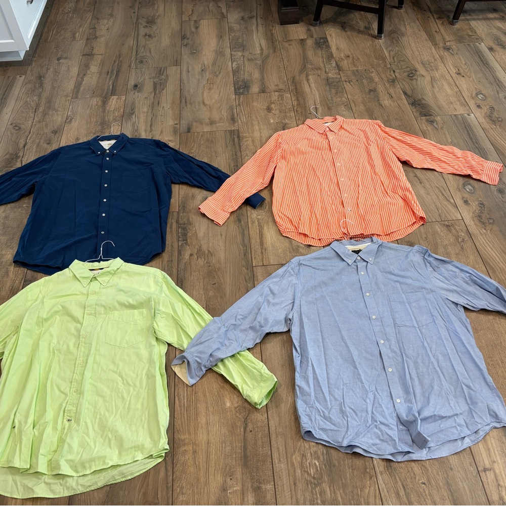 Set of Four Button-Up Shirts in Various Colors - club room XXL